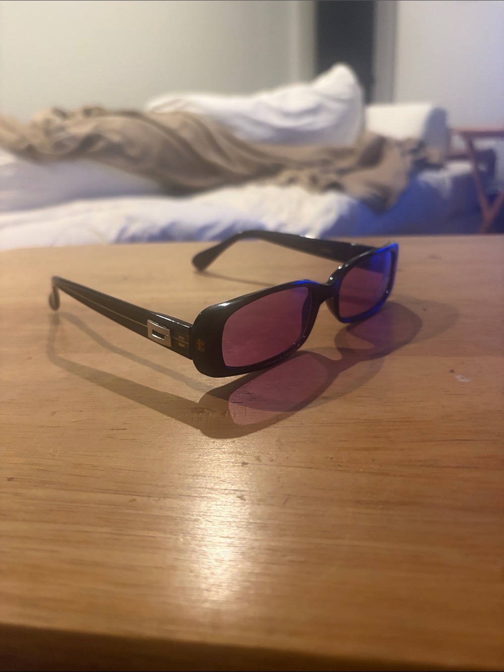 Guess Black Sunglasses with Purple Lenses - Men Accessories